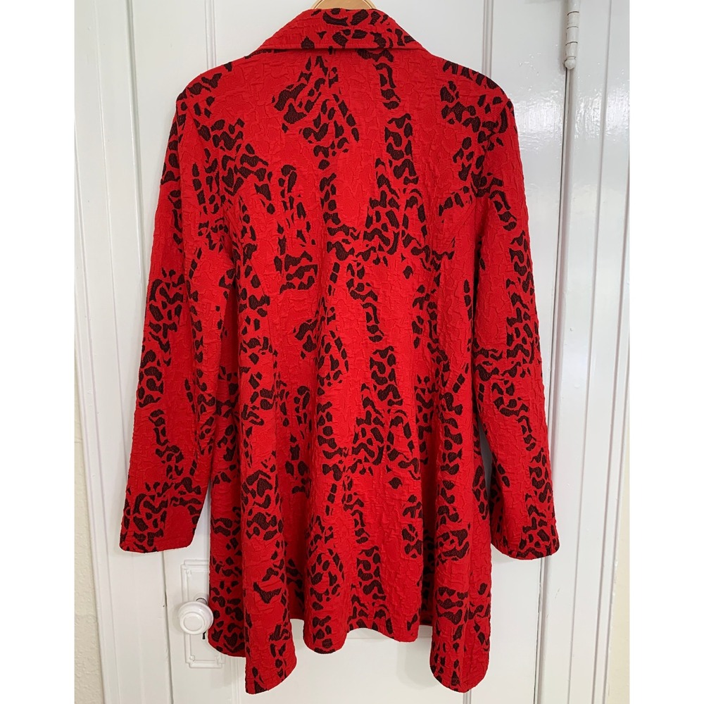 Moonlight Y & S Fashion Design Red Tunic XL Trapeze Jacket Lagenlook Art to Wear - Picture 7 of 16